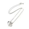 Les Trésors De Lily [N6862] - Silver Necklace 'Love' Silver White (rhodium-plated) - 18x15 Mm