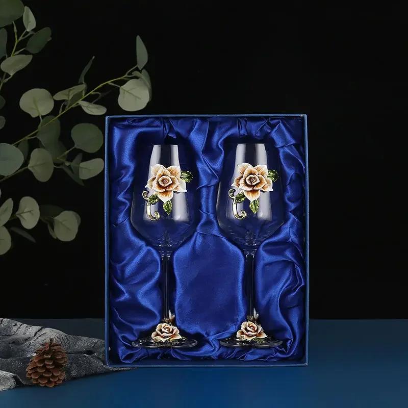 Creative Enamel Wine Glass Cup Mug Glasses for Champagne Flutes Original Cocktail Glasses Luxury Glass Cups Wineglass Spirit Set