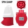 3 PHASE Socket 32A 5 PIN 415V Industrial MALE FEMLE