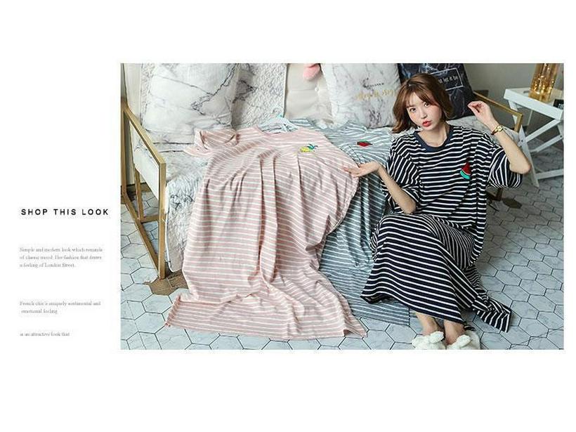 Popular Summer Milk Silk Cartoon Nightdress for Women - Short Sleeve, Loose Fit, Ideal for Students