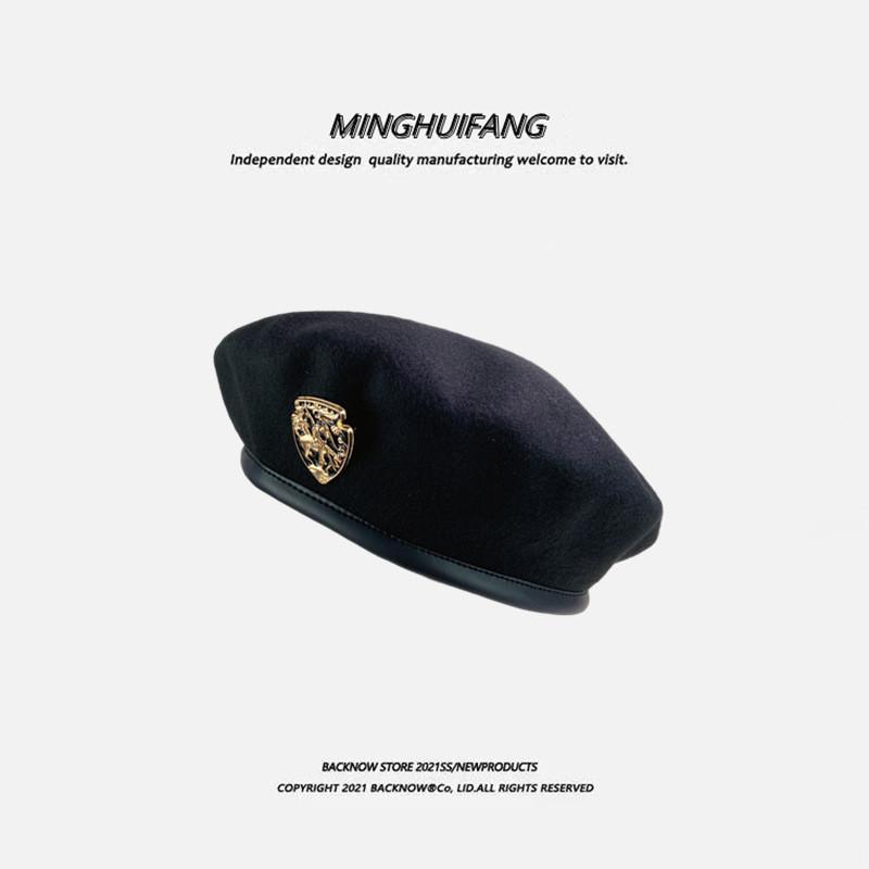 Classic Wool Beret Hat For Women With Windproof Function For Casual And Office Style