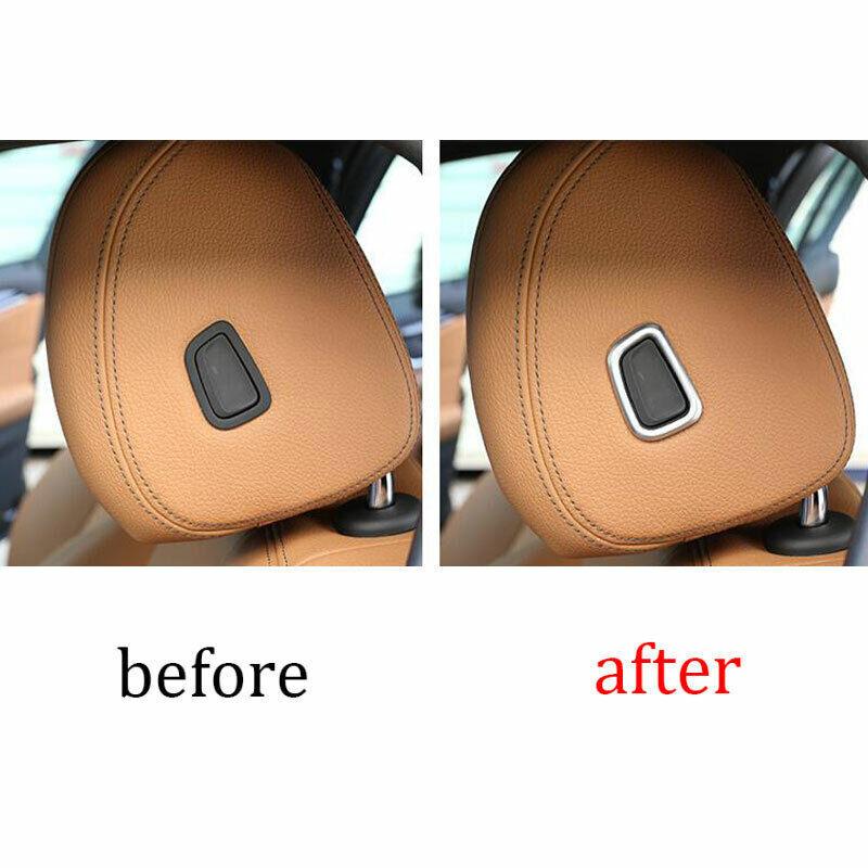 ABS Silver Seat Headrest Button Switch Ring Trim For BMW 5 Series G30 2018-