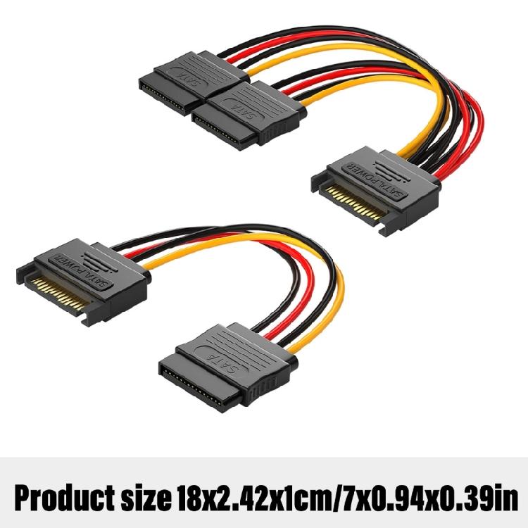 to IDE Power Cable 4 Pin to 15 Pin Power Cable 15 Pin Male to Female Cable Y-Cable Adapter
