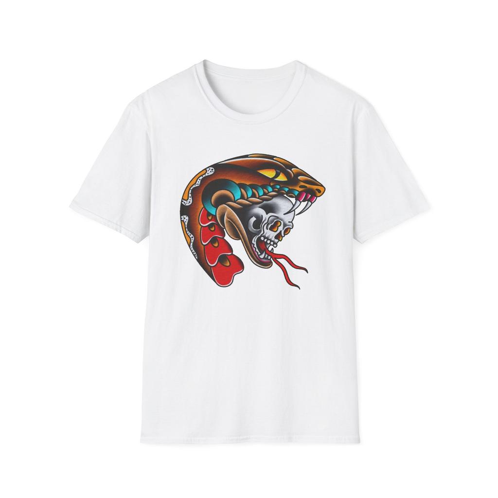 Traditional Tattoo Flash Art Old School Sailor Vintage Snake Skull T-Shirt