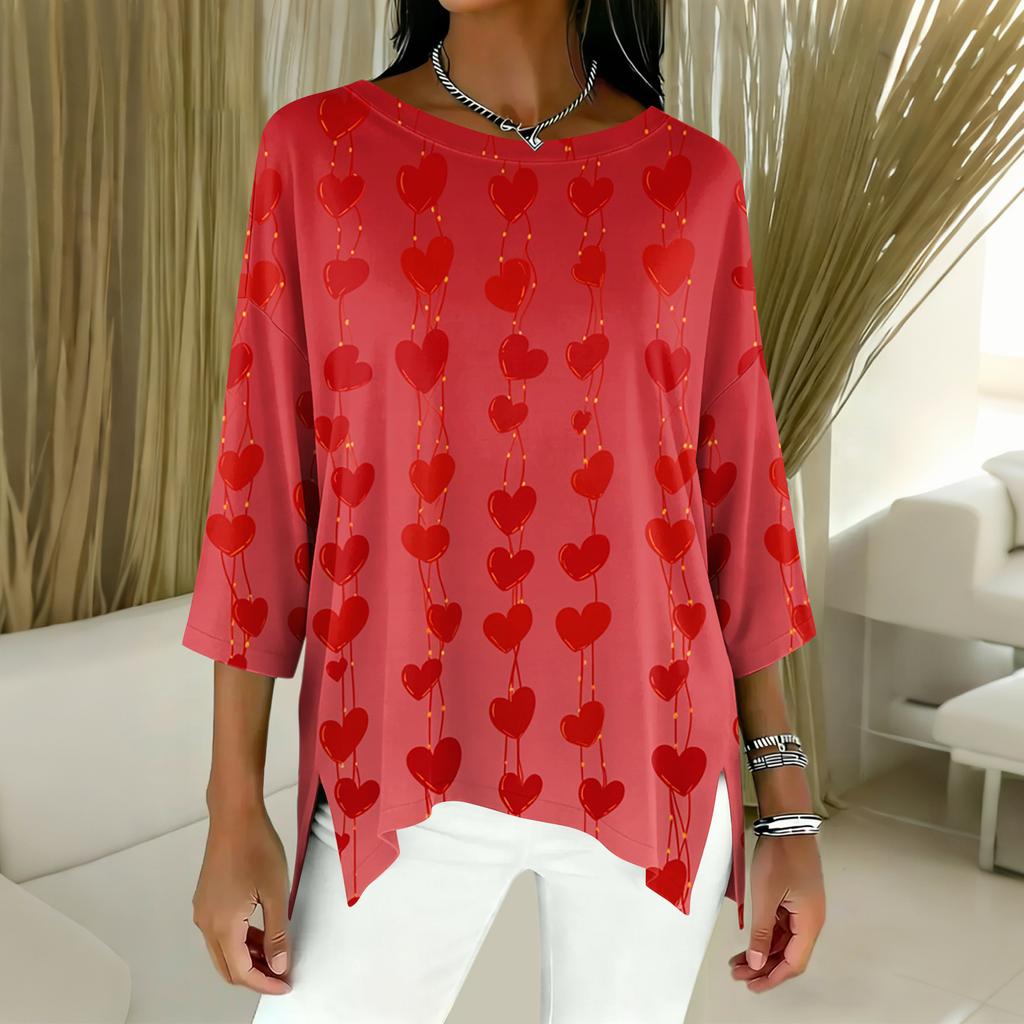 Damen 3/4-Ärmel Shirts Grafik-T-Shirts Shirts Lässige Basic-Tops Pullover