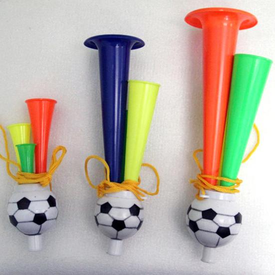 Huaqianguhh 2Pcs Soccer Cheering Horn, 3 Tone Sports Fan Noise Maker, Handheld Football Stadium Trumpet for Game Day, Party Accessory