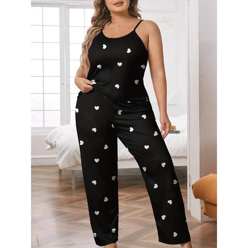 

Брюки на подтяжках с принтом «Любовь» Летняя повседневная женская одежда для дома Тонкая пижама 5XL чёрный