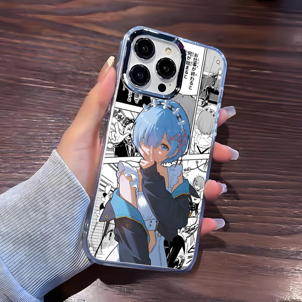 Anime Re Zero Rem Phone Case For IPhone 17 Pro Max 16 15 14 Pro Max IPhone 13 Pro Max 11 Plus Transparent Cover