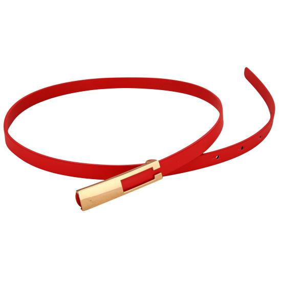 

Talos женский тонкий пояс из искусственной кожи с металлической пряжкой, аксессуары для платья красный