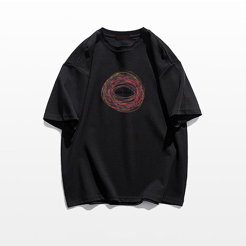 

Женская летняя футболка из плотного хлопка с коротким рукавом, свободного кроя и с уникальным американским дизайном XXL чёрный