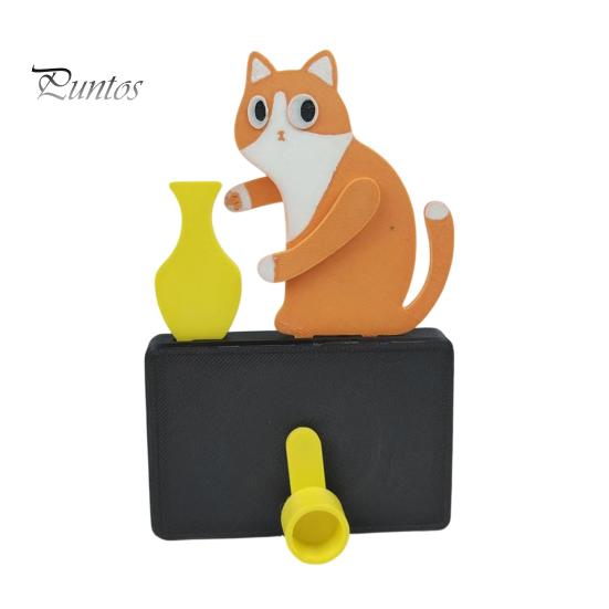 Animal Fridge Magnet Cat Pushing Vase Refrigerator Magnet, 3D Printed Whiskers Holder Pet Memorial Keepsake Decoration, Gift for Cats Lovers