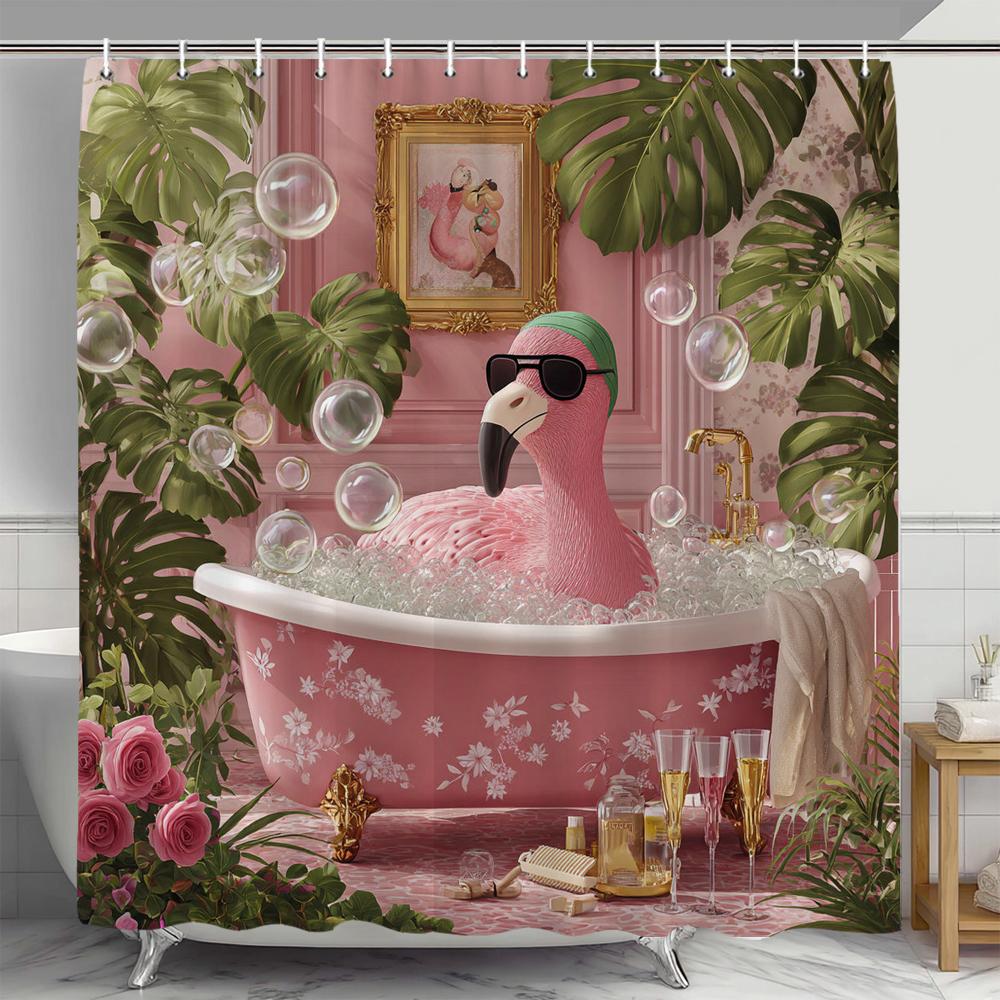 Zebra Shower Curtain, Floral Plants, Fun Leopard Animals ,Bathroom Decorative Shower Curtain, Printed Fabric Home Curtain