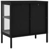 Vidaxl Side Cabinet, Black, 70X35X70 Cm, Steel and Glass