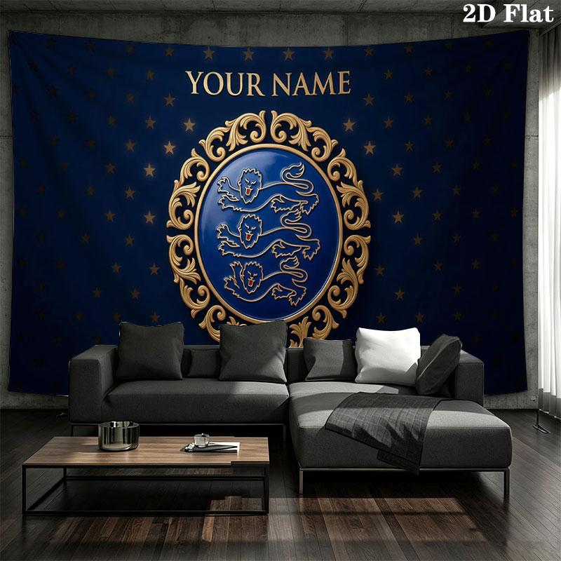 Custom Name,England Wall tapestry, aesthetic printed fabric blanket, suitable for bedroom, living room, and home decor.