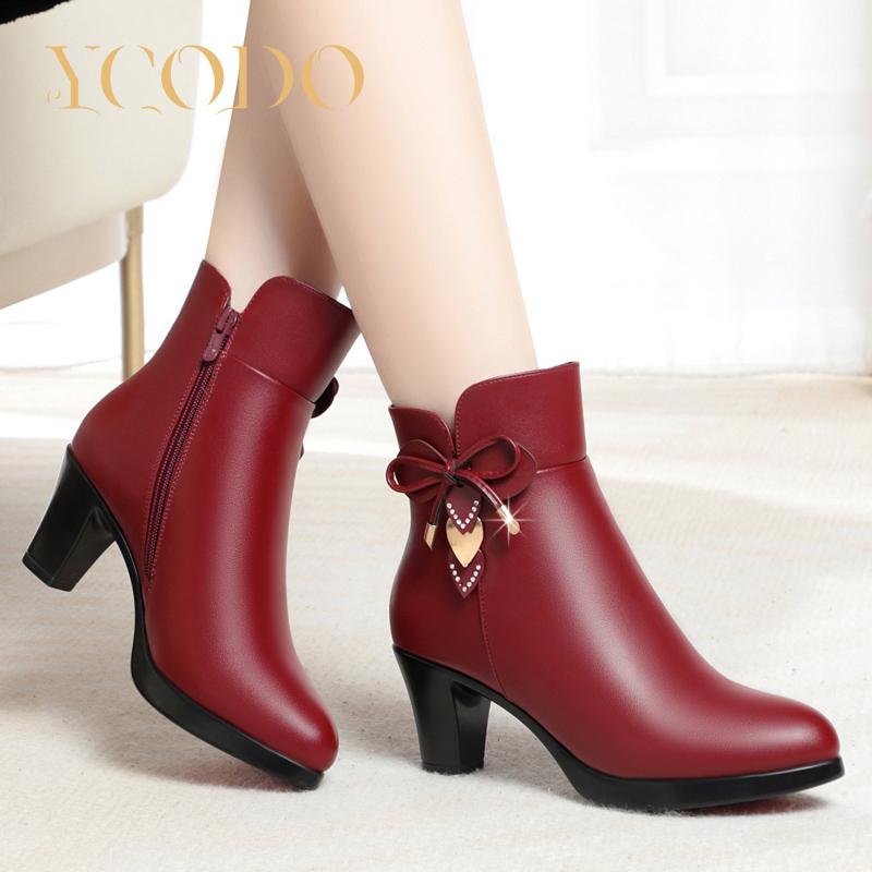 2023 Spring and Autumn Winter Women's Fashion Casual High Heel Leather Boots