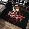 Slipknot Red Nonagram Logo Area Rug Non Slip Mat, Black Background Heavy Metal Band Carpet for Bedroom Decor