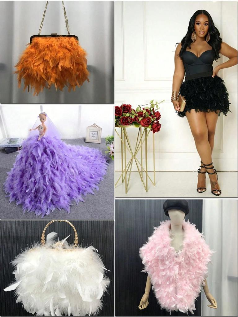 10-15cm Coffee Turkey Feather Trim Feathers Fringe Ribbon DIY Sewing Clothing Handwork Wedding Dress Crafts Party Decorations