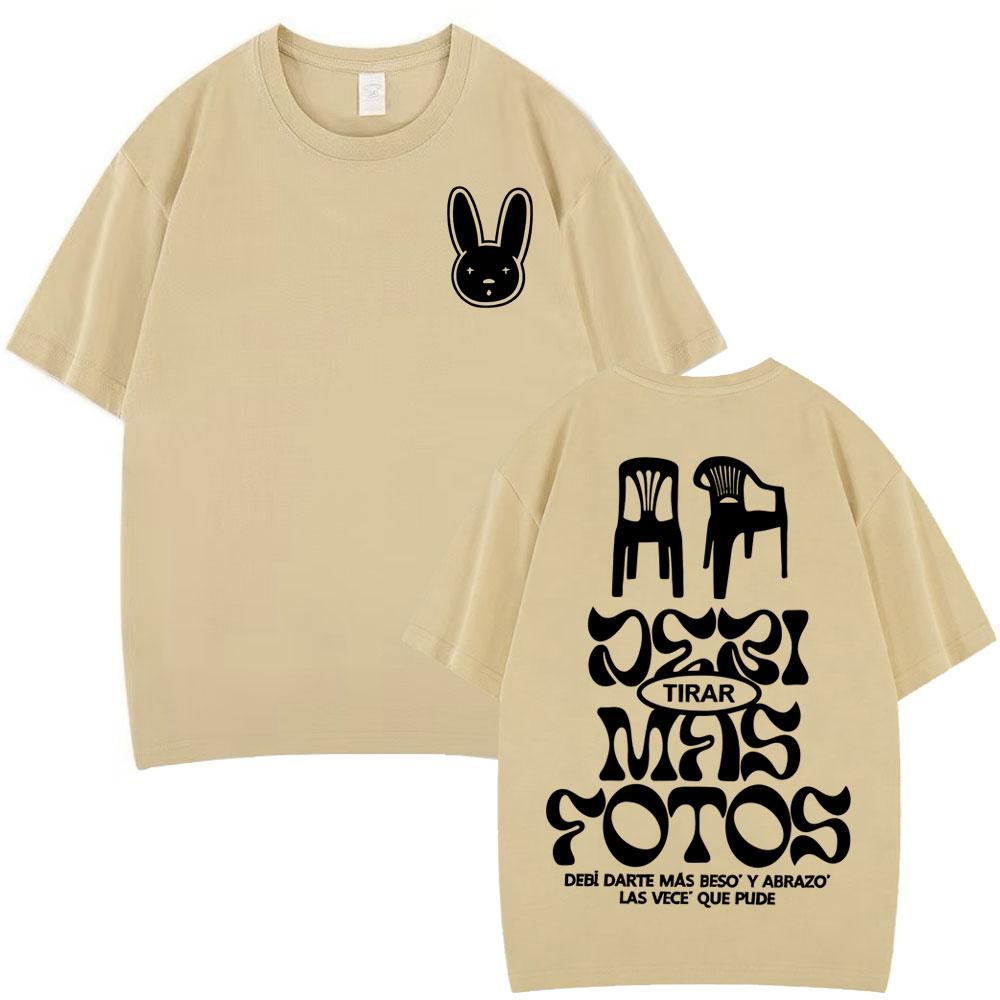 Rapper Bad Bunny Tour 2026 Merch T Shirt Men Women Fashion Y2k Clothes Hip Hop Tshirts Shortsleeved Casual Vintage Tshirts