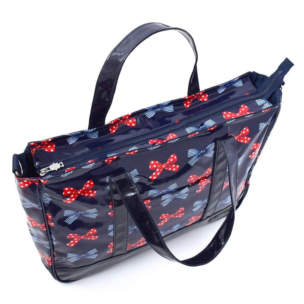COLORFUL CANDY STYLE Gusseted School Bag for Girls Laminated Zipper Durable Adjustable Length Vinyl Coated Polka Dot and Striped French Ribbon