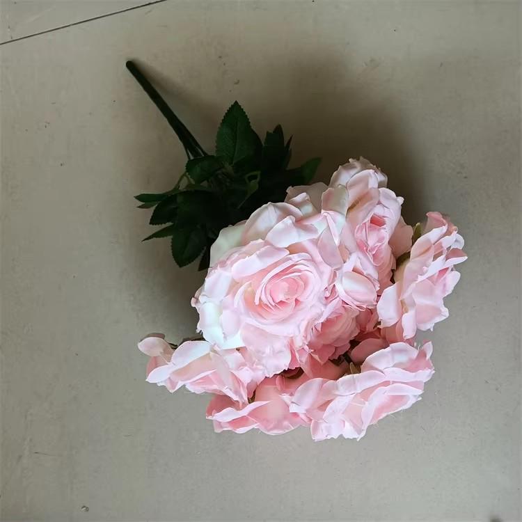 Q-1040Hot Sale High Quality 10 Heads Artificial Rose Bouquet Flower for Wedding Decoration