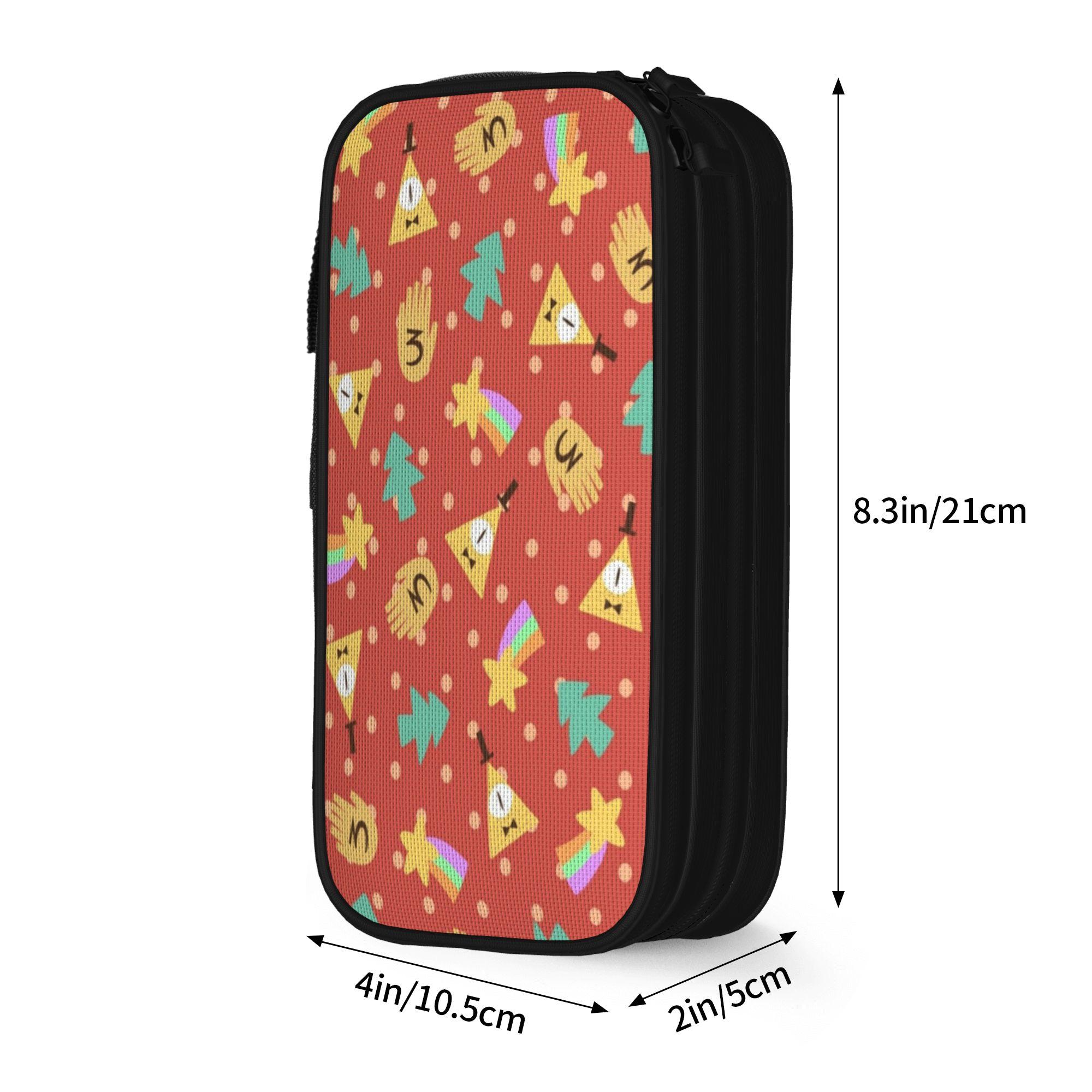 Grande Boîte à Stylo Gravitys Falls Fournitures de Bureau Double Couche Trousse à Crayons Sac à Maquillage Fille Cadeau (as the picture,M)
