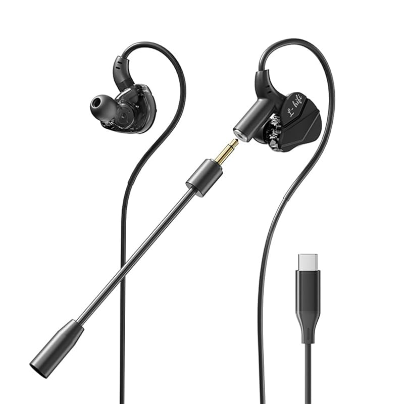 

[New release] Type c earphone wired ear hook type Canal type With detachable microphone Hard to fall off It won t come off Comfortable fit Listen