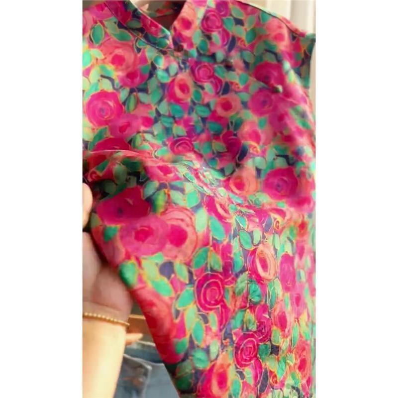 Fried Street Unique Beautiful Shirt Design Sense Retro Printed Sleeveless Vest Women's Summer 2025 New