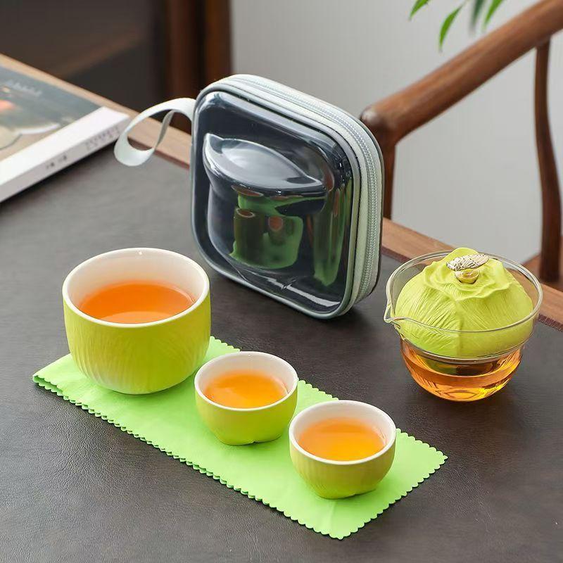 Baicai Nafu Creative Tea Set One Pot Three Cups With Gift Box Business Creative Fresh Company Souvenir