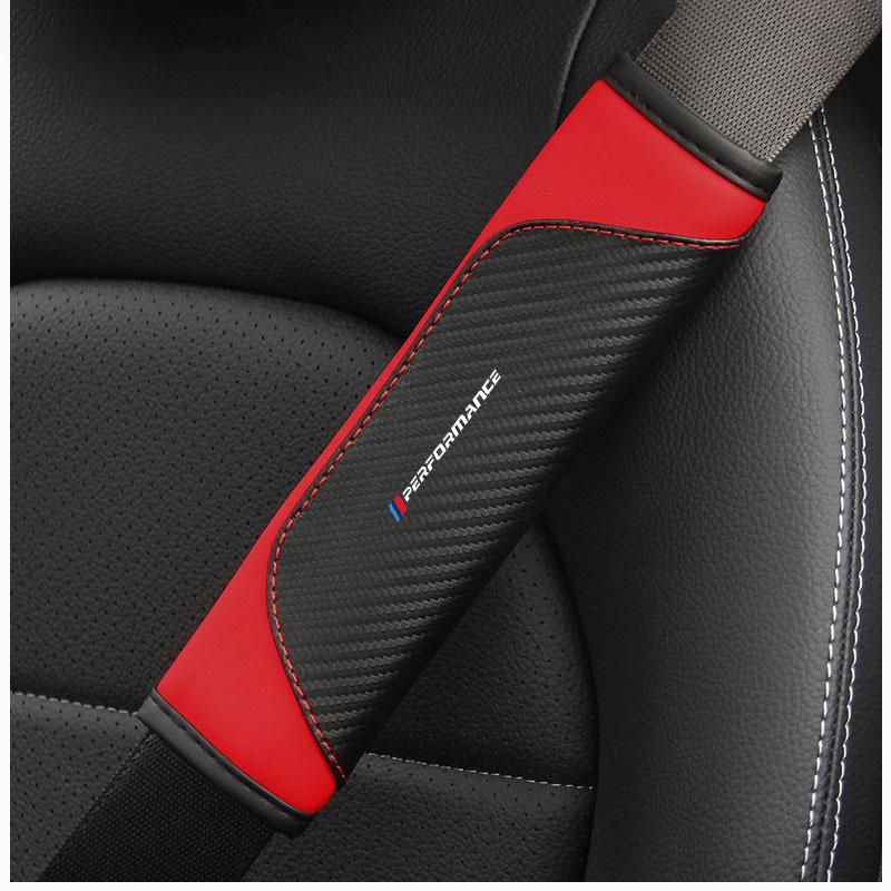 2Pcs Leather Car Seat Belt Cover Protector Shoulder Pad For BMW Performance M X1 X2 X3 X4 X5 E36 E39 E46 E60 E70 E87 E90 E91 E92 sdbf49