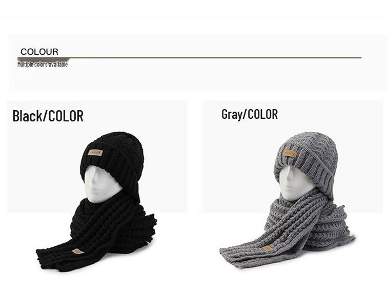 Damen Koreanischer Strickmützen- und Schal-Set – Winter Warm, Vielseitiges Design