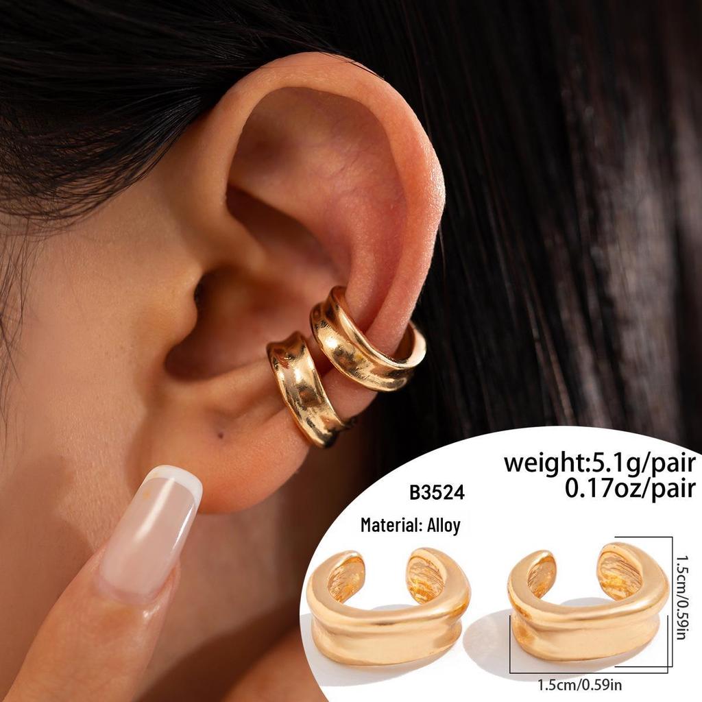 Retro Comma Teardrop Punk Dangle Ear Clip Earring - Minimalist European & American Design