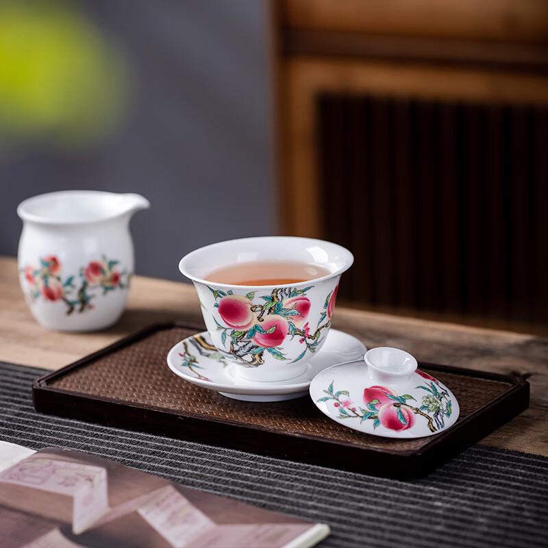 Yongjing Yitao Longevity Peach 10-Piece Gongfu Tea Set
