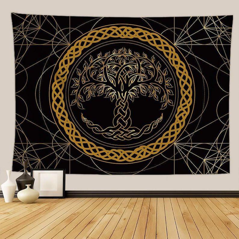 Viking tapestry Yggdrasil Viking tree 75x100