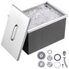 Drop In Ice Chest, 22"L X 17"W X 12"H Stainless Steel Ice Cooler, Commercial Ice Bin with Cover, 40 Qt Outdoor Kitchen Ice Bar