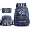 Peripheral Student Schoolbags, Backpacks, Three-Piece Canvas Bags, Oblique Span Bags, Pencil Bags