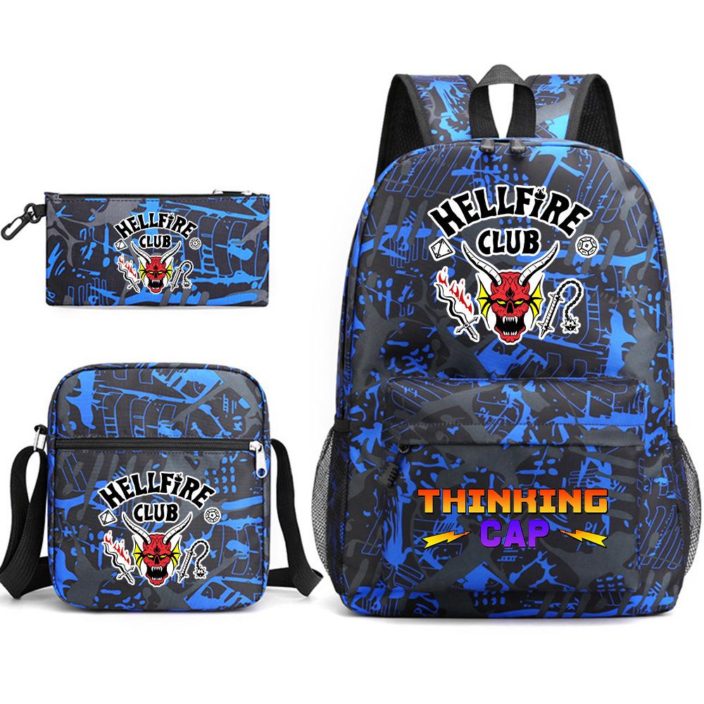

Peripheral Student Schoolbags, Backpacks, Three-Piece Canvas Bags, Oblique Span Bags, Pencil Bags Three piece set