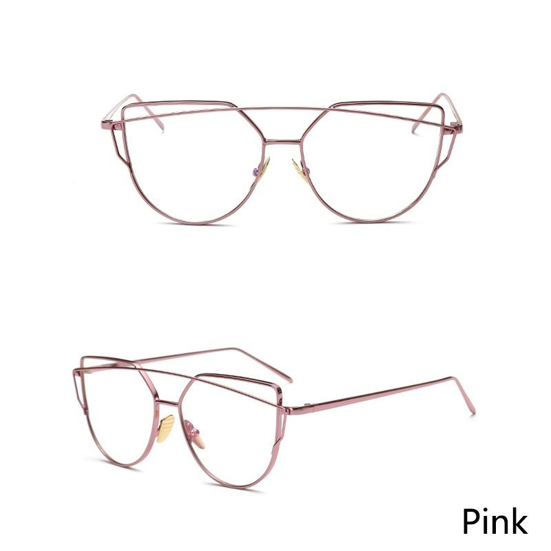 Ochelari cu rame metalice aurii Ochelari pentru pisici Ochelari de vedere cu lentile transparente Ochelari de soare retro de designer de brand