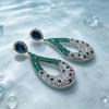 Luxury Stainless Steel Earrings Electroplating Rhinestone Fashion Dangle Earrings Exquisite Earrings Jewelry Women for Gift