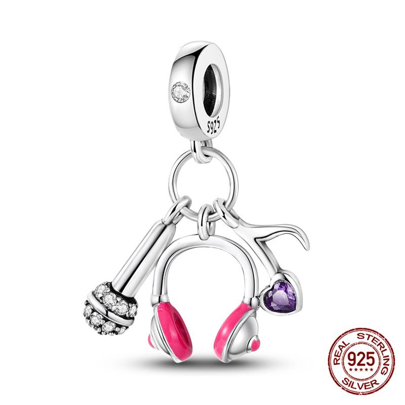 100 Copper Bluetooth Headset Charm Bead Charms Beaded Compatible With Authentic Bracelets Do It Yourself Jewellery Making Women Gifts