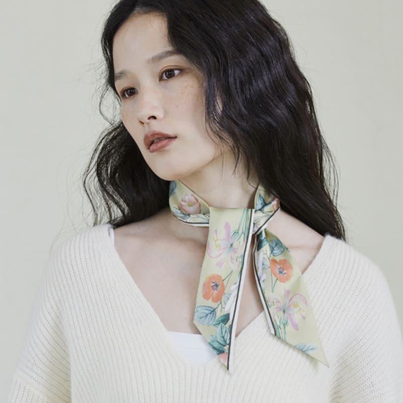 

ANA MAISON Garden City Silk Twilly Scarf [PMT-1398] Garden City