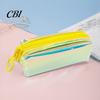 Rainbow Gradient Pen Bag Iridescent Holographic Pencil Case, Transparent Stationery with Wide Correction Tape Holder Case U-Shaped Zipper, Large