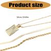 Elegant Layered Gold Color Necklace Stackable Clavicle Chain Handmade Rectangular Pendant Neckchain Jewelry for Women