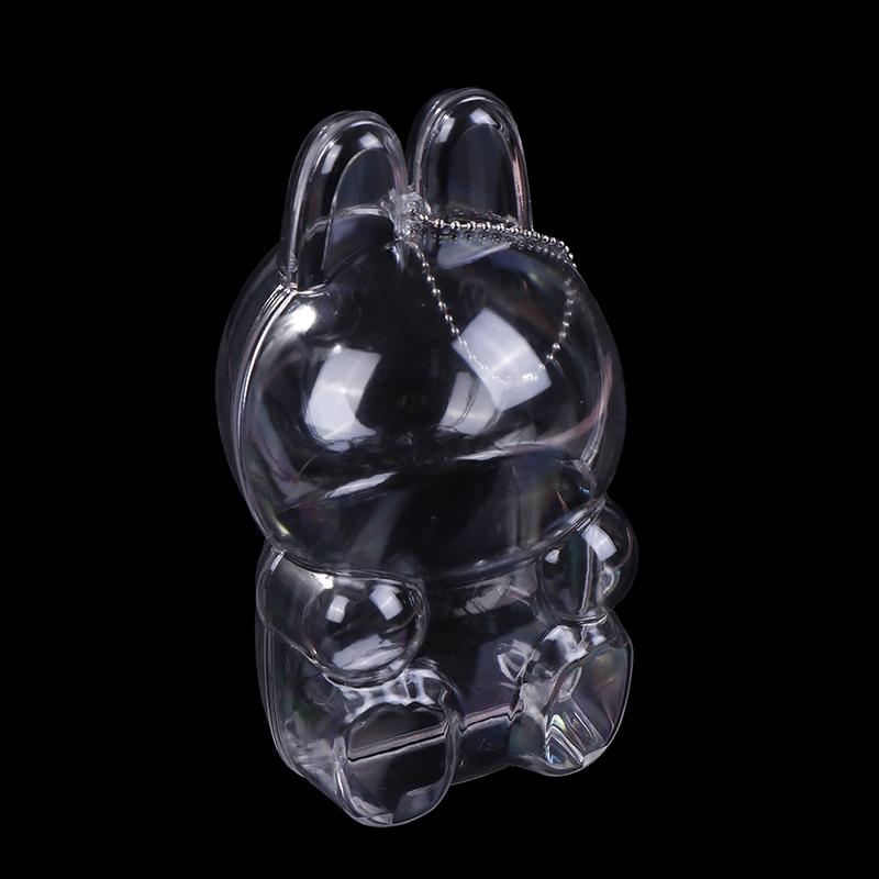 Für Labubu V1 V2 Schutzhülle aus Acryl Transparent Schutzhülle Tragbare Kabelorganizer-Box Verdickte Puppentasche