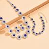 Royal Blue Bridal Jewelry Set: Elegant Necklace, Earrings & Bracelet for Weddings & Evening Dresses