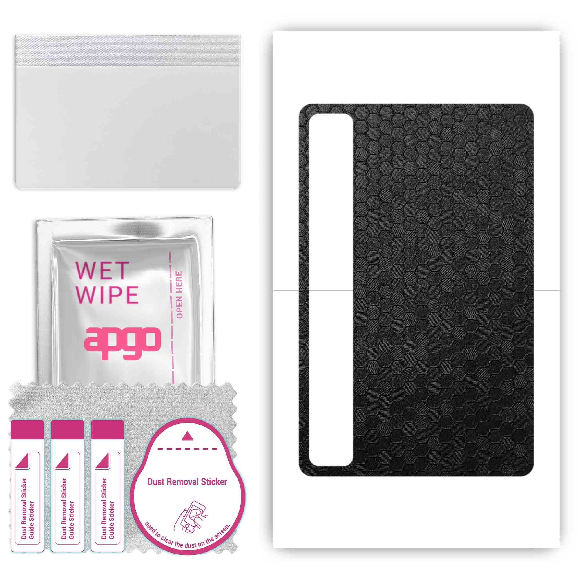 

apgo skin sticker film foil vinyl for the BACK compatible with TCL TAB 8 LE, scratch-resistant, easy to install - Black Honeycomb