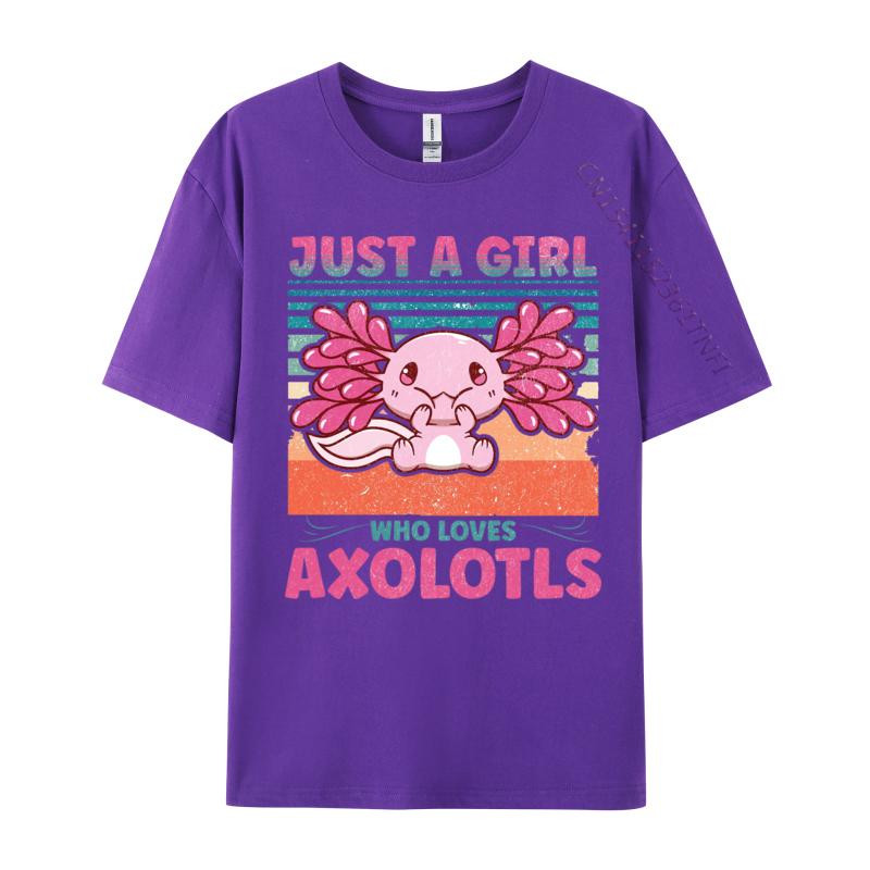 Loves Axolotls Tshirt Plain Autumn Cotton Male Tops Tees TShirt Kawaii Axolotls Tshirts Anime T Shirts