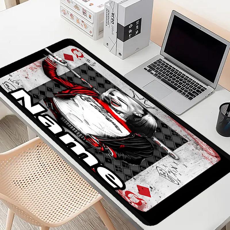 Custom Name Personalized Superhero Pattern Mousepad, Laptop PC Desk Mat, Decorative Desk Mat for Home Keyboard Pad Gift