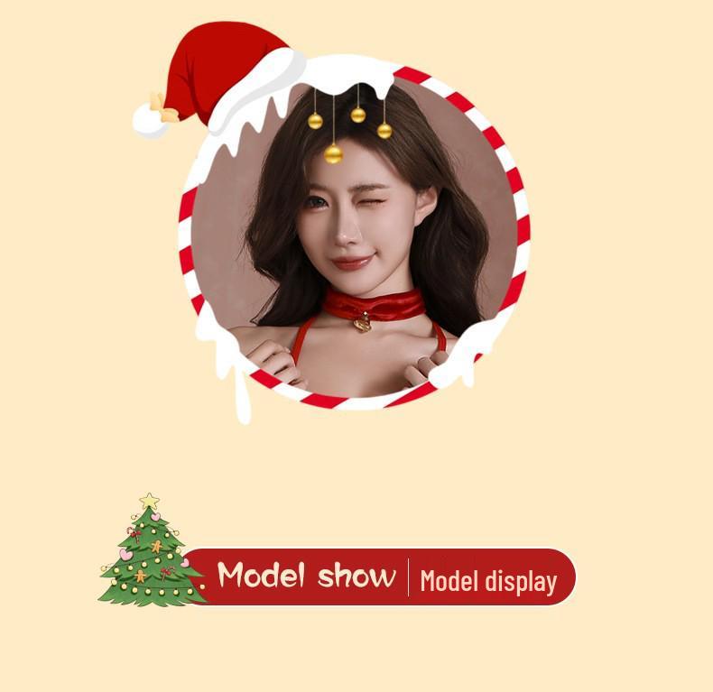 Sexy Plush Lace-Up Christmas Bunny Lingerie Sleepwear