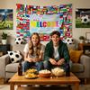 World National Flags Welcome Banner 120x180cm Large Fabric Background for Soccer Event Party School Wall Decoration Backdrop