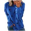 New European American Women's Loose Long-sleeved Star T-shirt Top Casual Versatile Print Pullover Sweatshirt